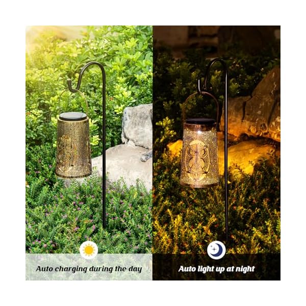 2 pack solar lanterns outdoor waterproof owl decorations garden decor solar lantern outdoor lamp decorative gardenyardpatiolawn porch unique christmas birthday gifts for women momgrandma  urban country home decor