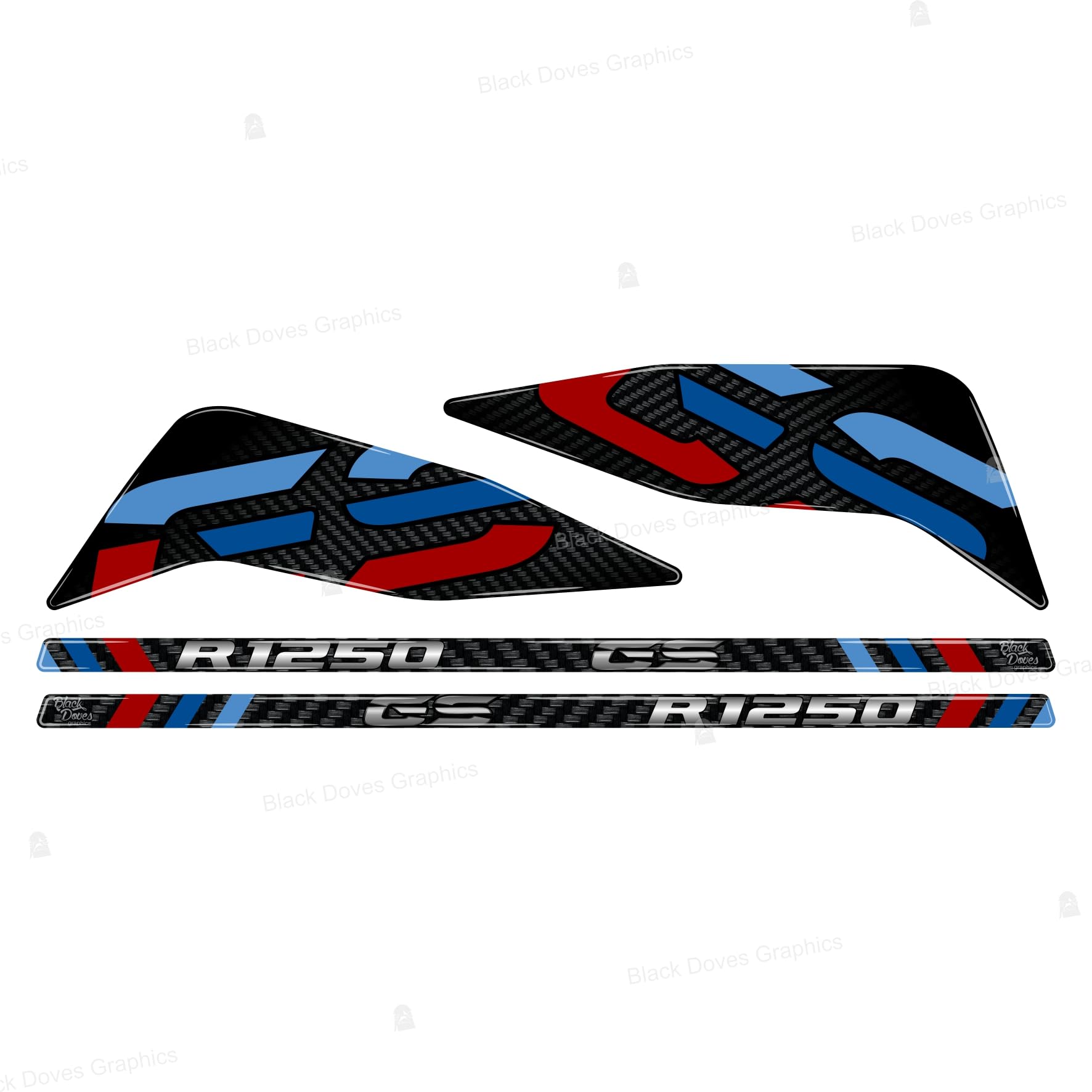 Autocollants 3D R 1250 GS kit de protection résine moto