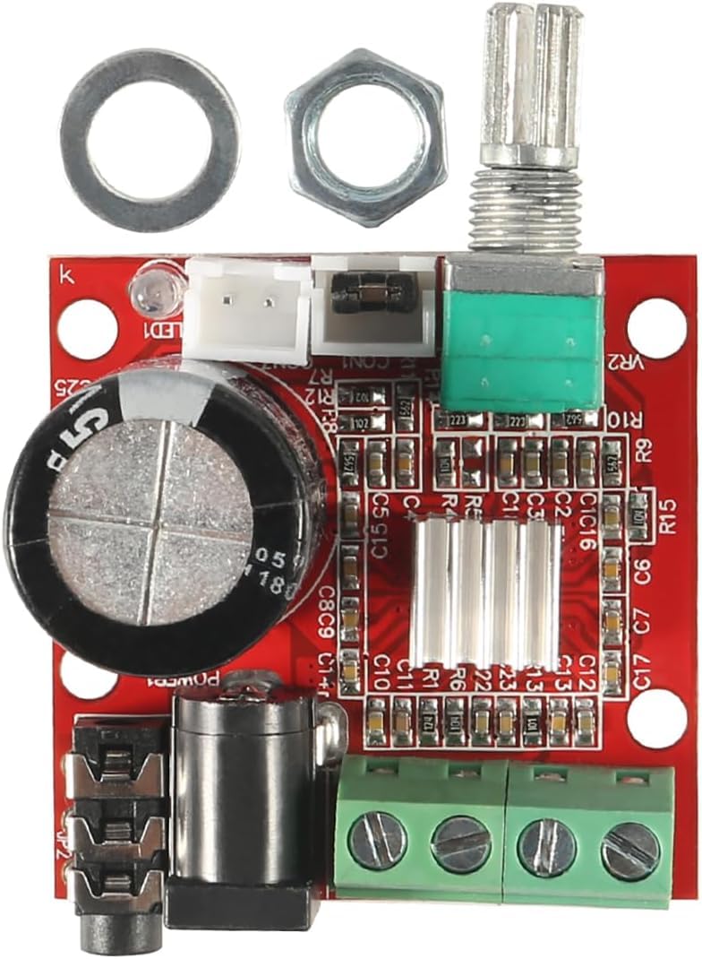 PAM8610 Dual Channel Amplifier Board 2x10W Stereo Audio Module with Volume Control & Heatsink for DIY Audio, Home Speakers, and Electronics Projects-image-45