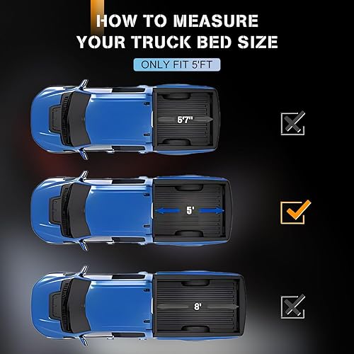 Miniatura 2 de ECCPP Cubierta enrollable para caja de camioneta compatible con Toyota Tacoma 2016 2017 2018 2019  Se adapta a caja de camión de 5 pies  Cubierta