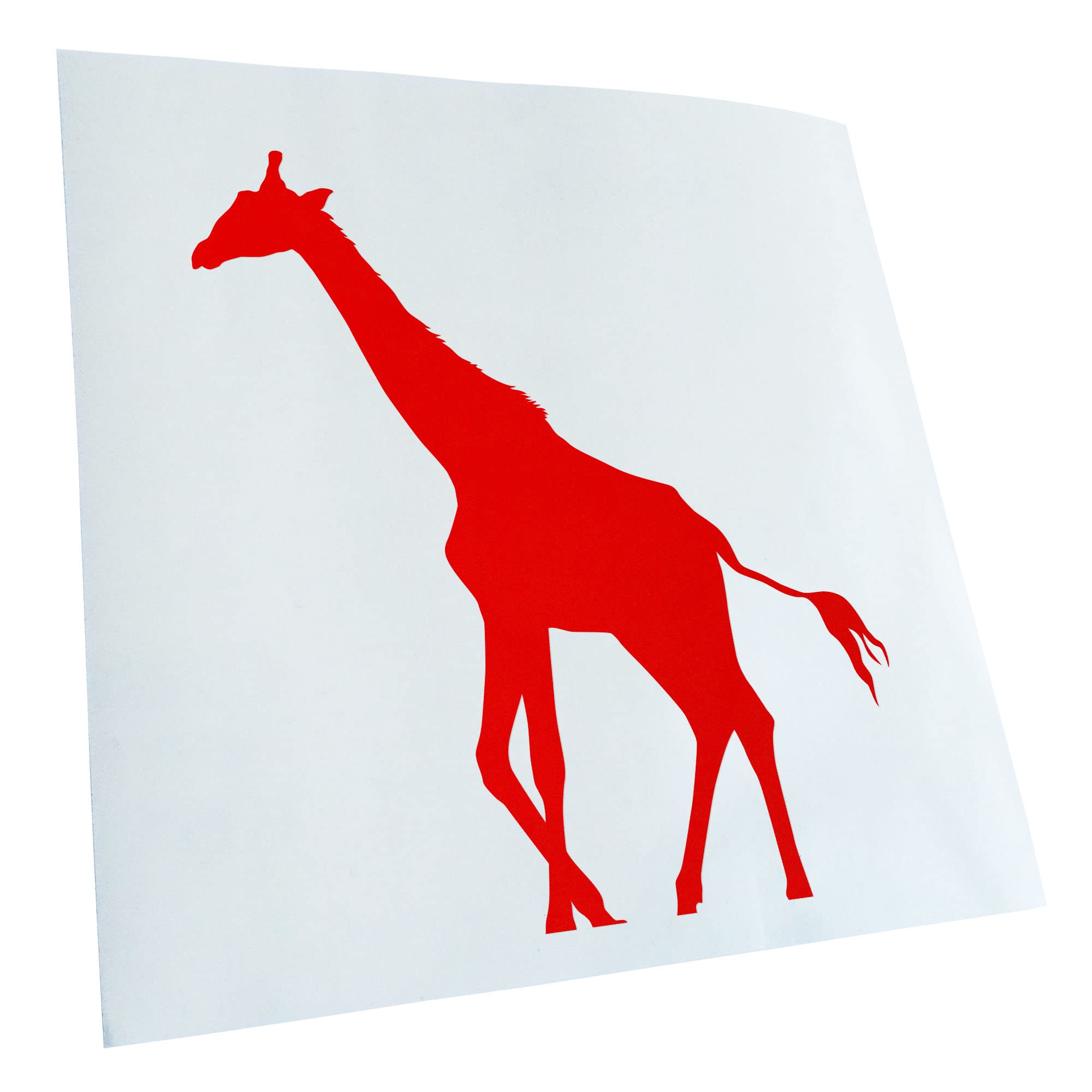 Kiwistar - Giraffe Silhouette Sticker - Red - G10 - For Cars, Bicycles, Vehicles, Motorcycles, Mopeds, Tuning, Rear Windows