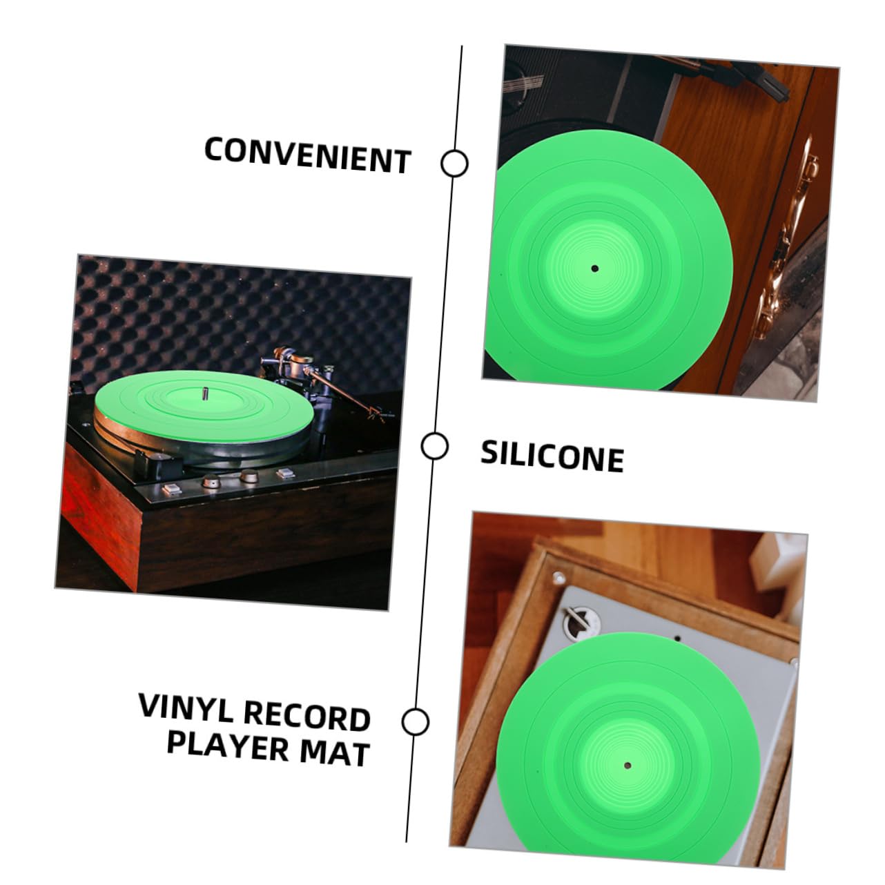Alfombrilla Piezas Silicona para Verde 2 de Tocadiscos de Vinilo
