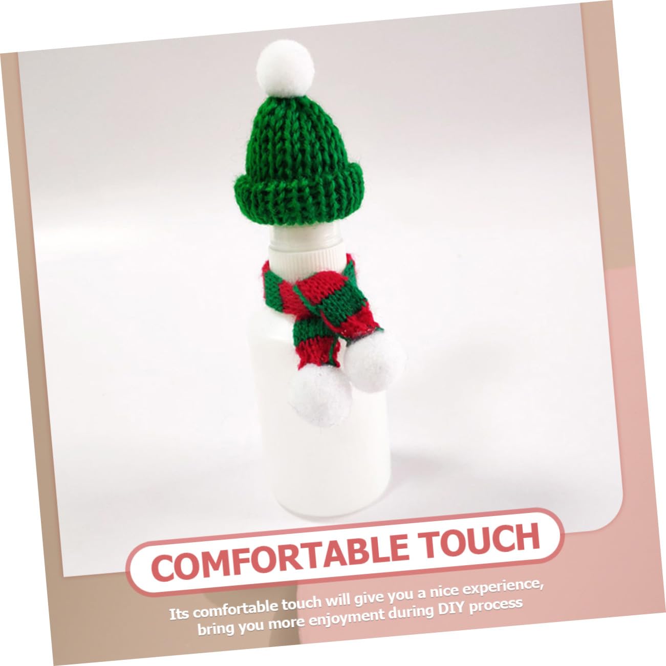 100 Pièces Mini Bonnets de Noël Tricotés et Écharpes Décoratives pour Bouteilles Tasses et Bricolage DIY Fête de Noël