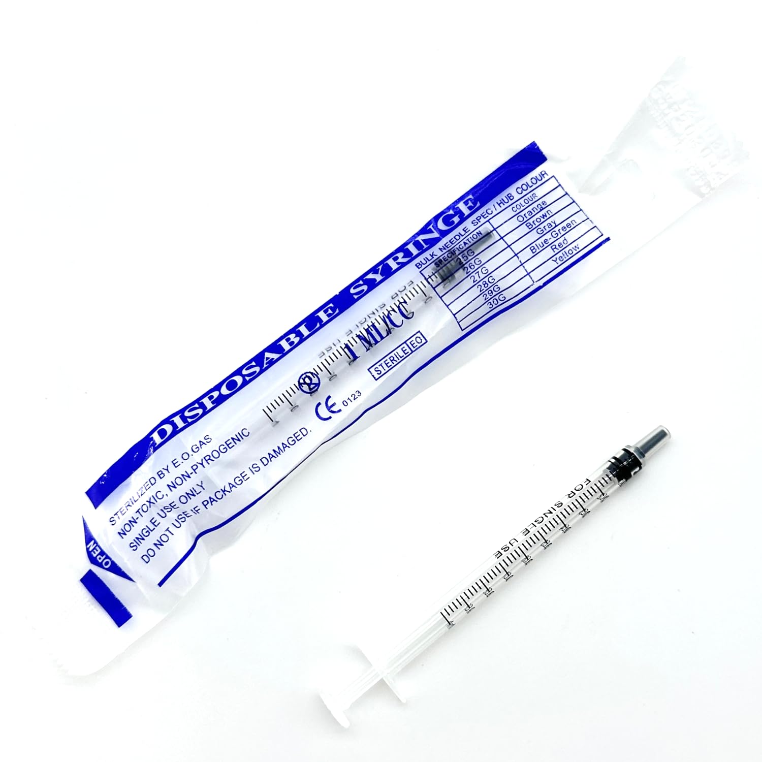 Photo 1 of 1mL Luer Slip Tip Syringes (No Needle) - 100-Count Bagged, Sterile & Individually Wrapped