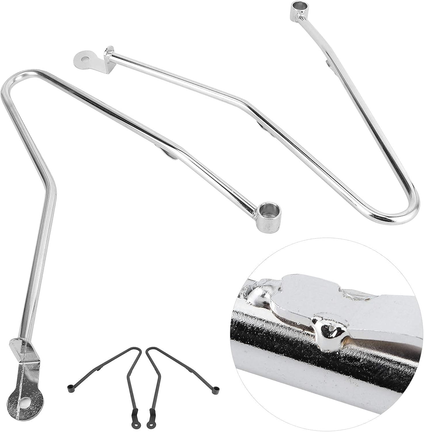 Barras de Soporte de alforjas Aramox para Bonneville T100 / Thruxton 900, Soporte de Protecci¨®n de Montaje de Barras de Soporte de alforjas(Plata)