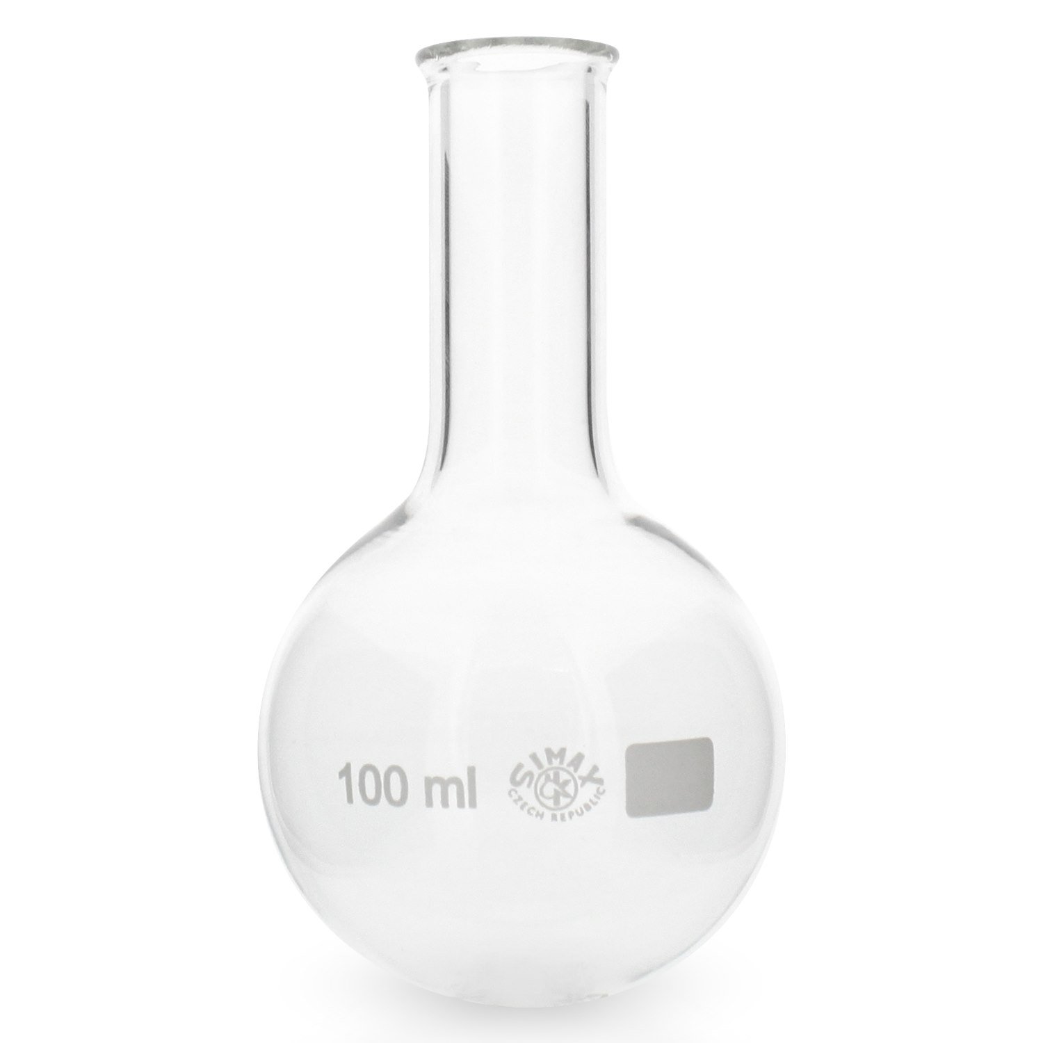 10x Rundkolben Enghals 100ml aus hitzefestem Borosilikatglas 3.3 (Laborglas)