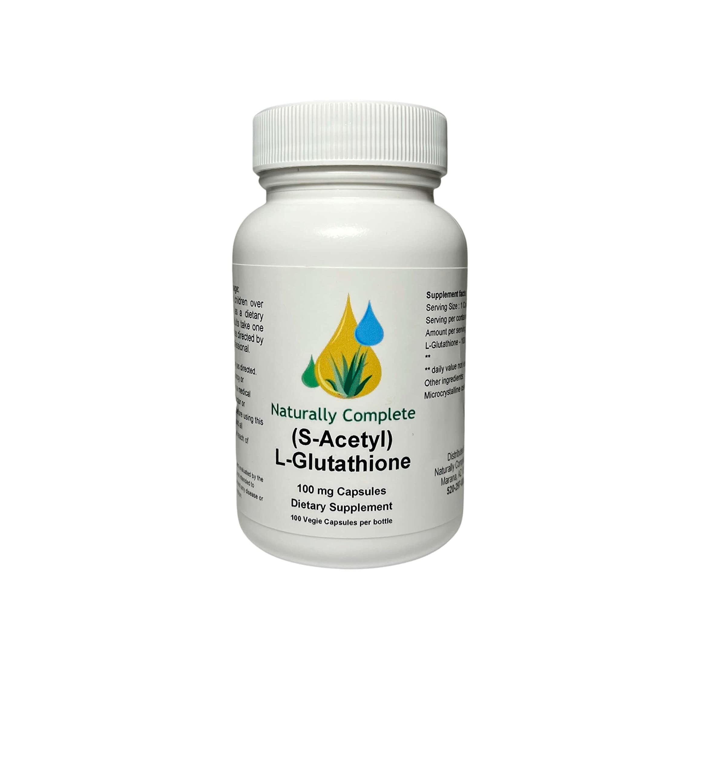 complete glutathione Supplements 500mg Formulated with Glutathione Complex and Niacinamide to provide intense moisture and brightening care Naturally Complete S-Acetyl L-Glutathione 100
