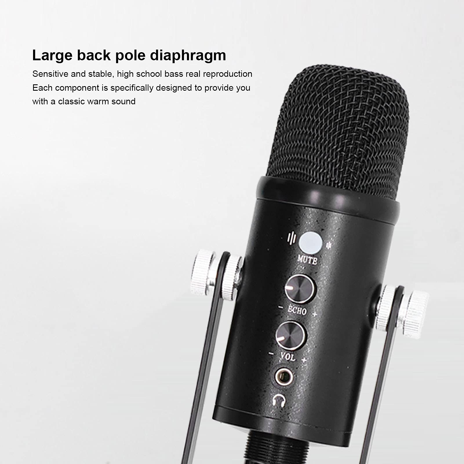 Mikrofony, stabilny wspornik w kształcie litery U Czysty dźwięk Mikrofon komputerowy Pure Full Sound Szerokie zastosowanie do czatu sieciowego w grach e-sportowych w studiu nagraniowym(Standard)