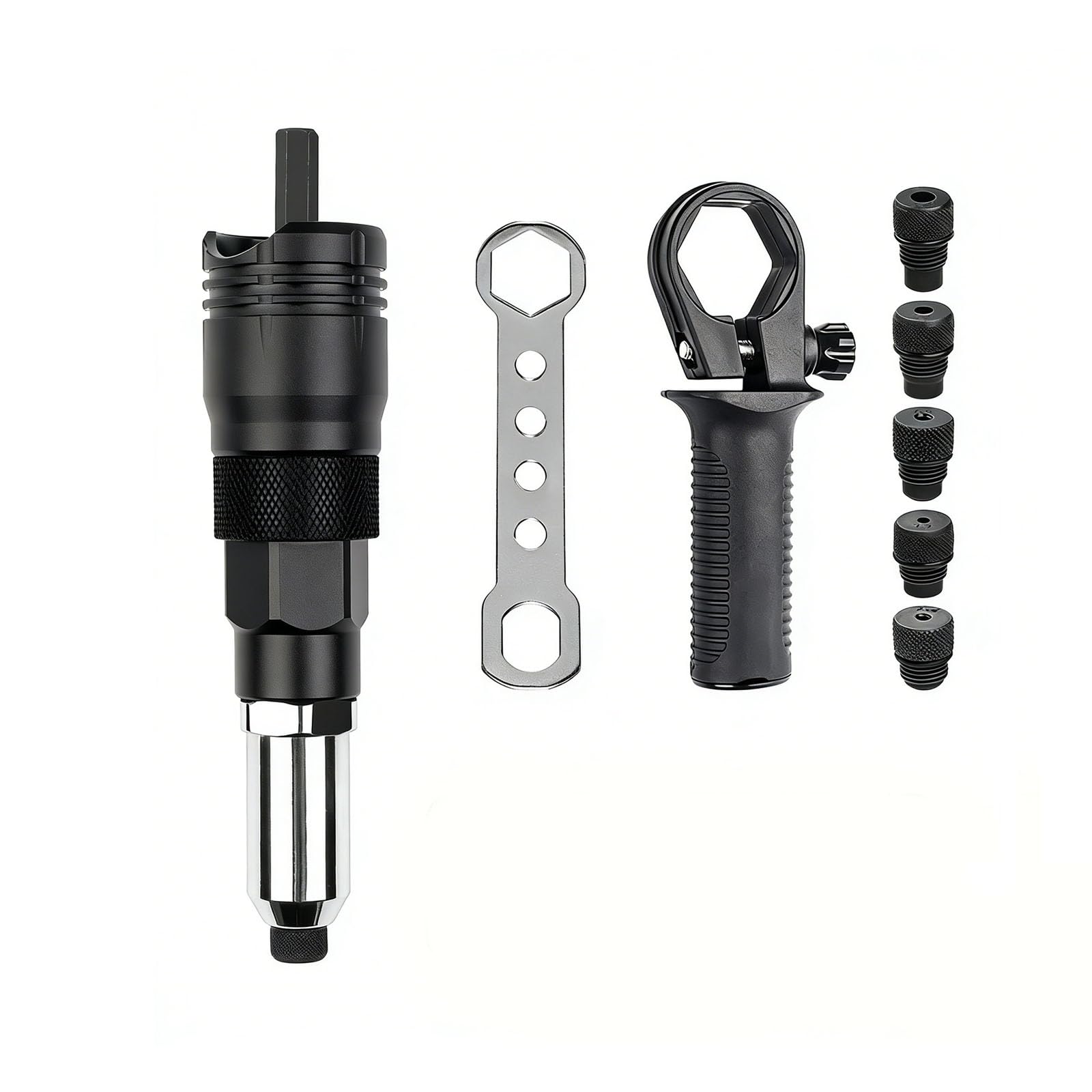 Hsioluted A 5 In 1 Electric Rivet Tool Dapter Collection For Fast Nd Smooth Riveting Process Rivet Tool Conversion