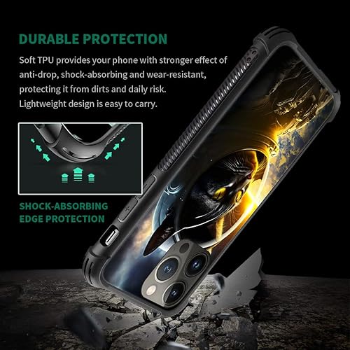 Miniatura 3 de Funda compatible con iPhone 14 Pro Max, funda de teléfono con gato aeroespacial para hombres y mujeres, marco de rosca antideslizante de TPU suave
