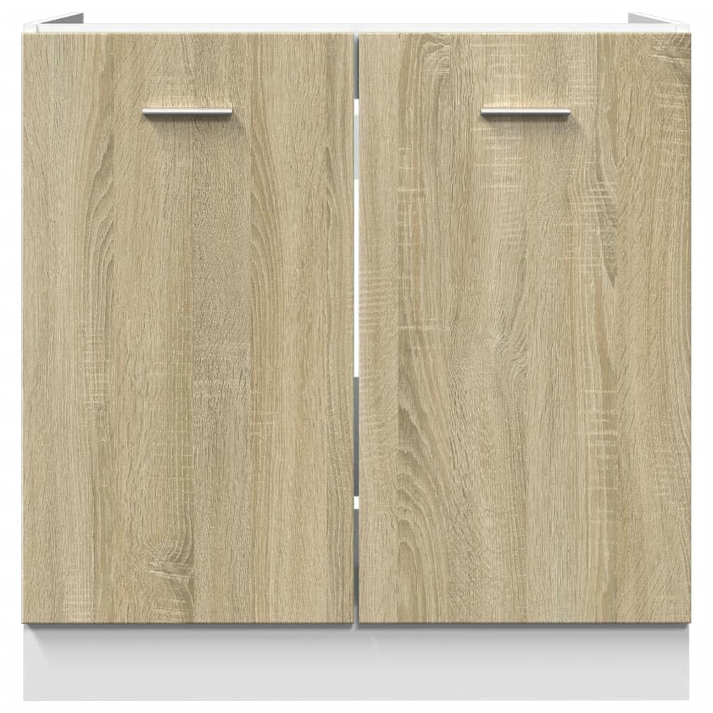 vidaXL Unterschrank Lyon Sonoma-Eiche 80x46x81,5 cm Holzwerkstoff,Küchenschrank, Gastronomieschrank, Gastro Möbel, Küchenmöbel, Aufbewahrungsschrank