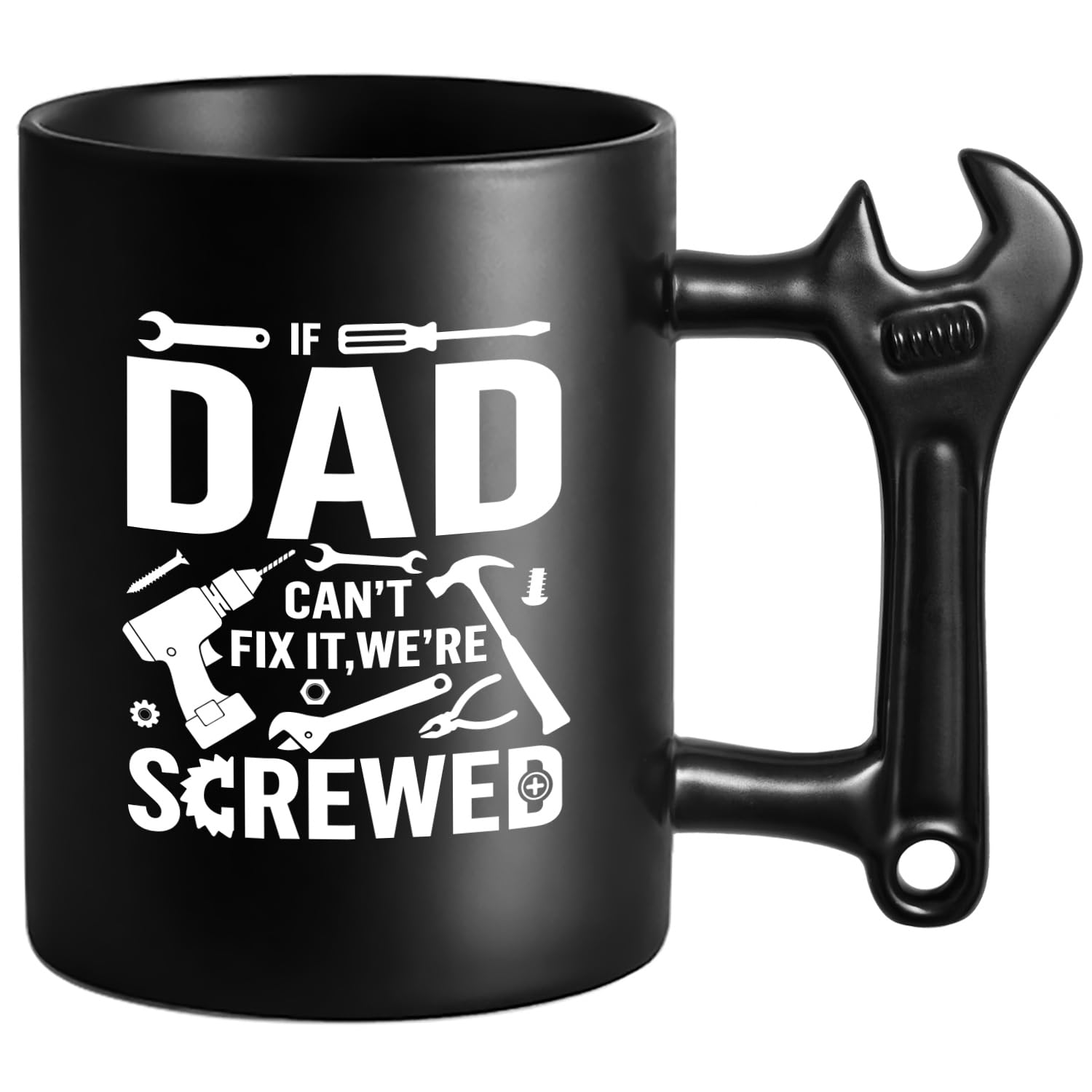 LOZACHE Dad Birthday Gifts from Daughter and Son, Funny Ceramic Coffee Mug with Wrench Spanner Handle, Fathers Day Christmas Day Gift Ideas for Dad Men Stepfather โ image 1