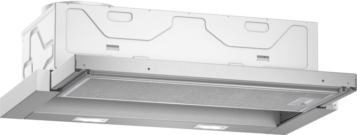 NEFF D46ED22X0 Einbau-Dunstabzugshaube N50, 60cm, Abluft oder Umluft, Energieeffizienz A, silbermetallic