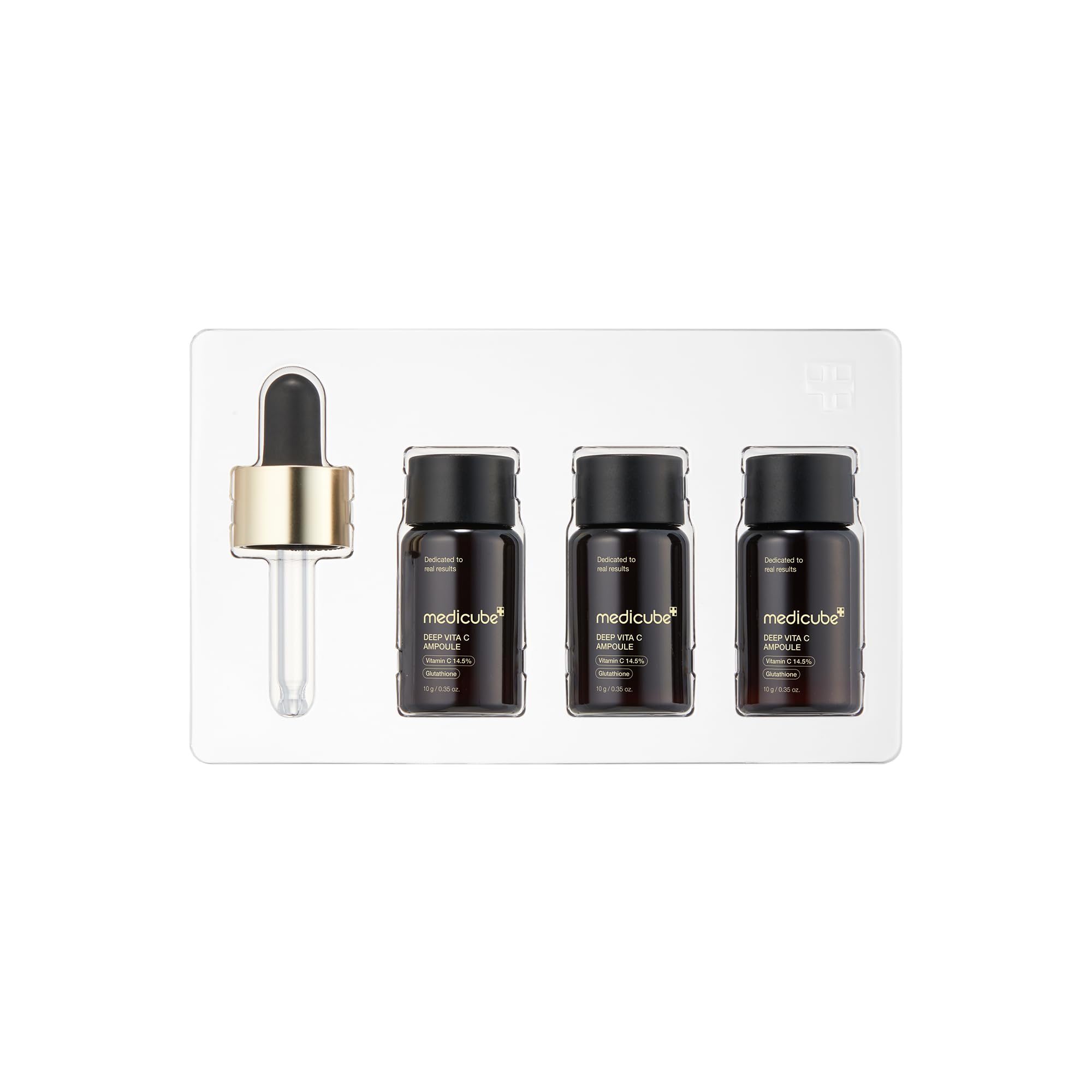 Medicube Women's Dark Face Skin Care Deep Vita C Brightening And Firming Ampoule Set