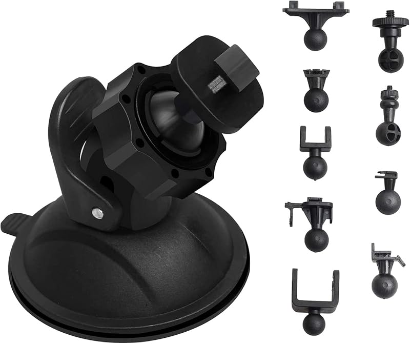 Dash Cam Suction Mount with 15+ Swivel Ball Adapters Compatible with Rexing V1, UGSHD, Falcon F170, KDLINKS, Vantrue, APEMAN, Z-Edge, Roav, Old Shark, YI, Peztio, UGSHD and Most Dash Cameras | Suction Mount Compatible with Rexing V1，KDLINKS, Vantrue, APEMAN, Z-Edge,Old Shark,YI, Peztio,UGSHD and Most Dash Cameras