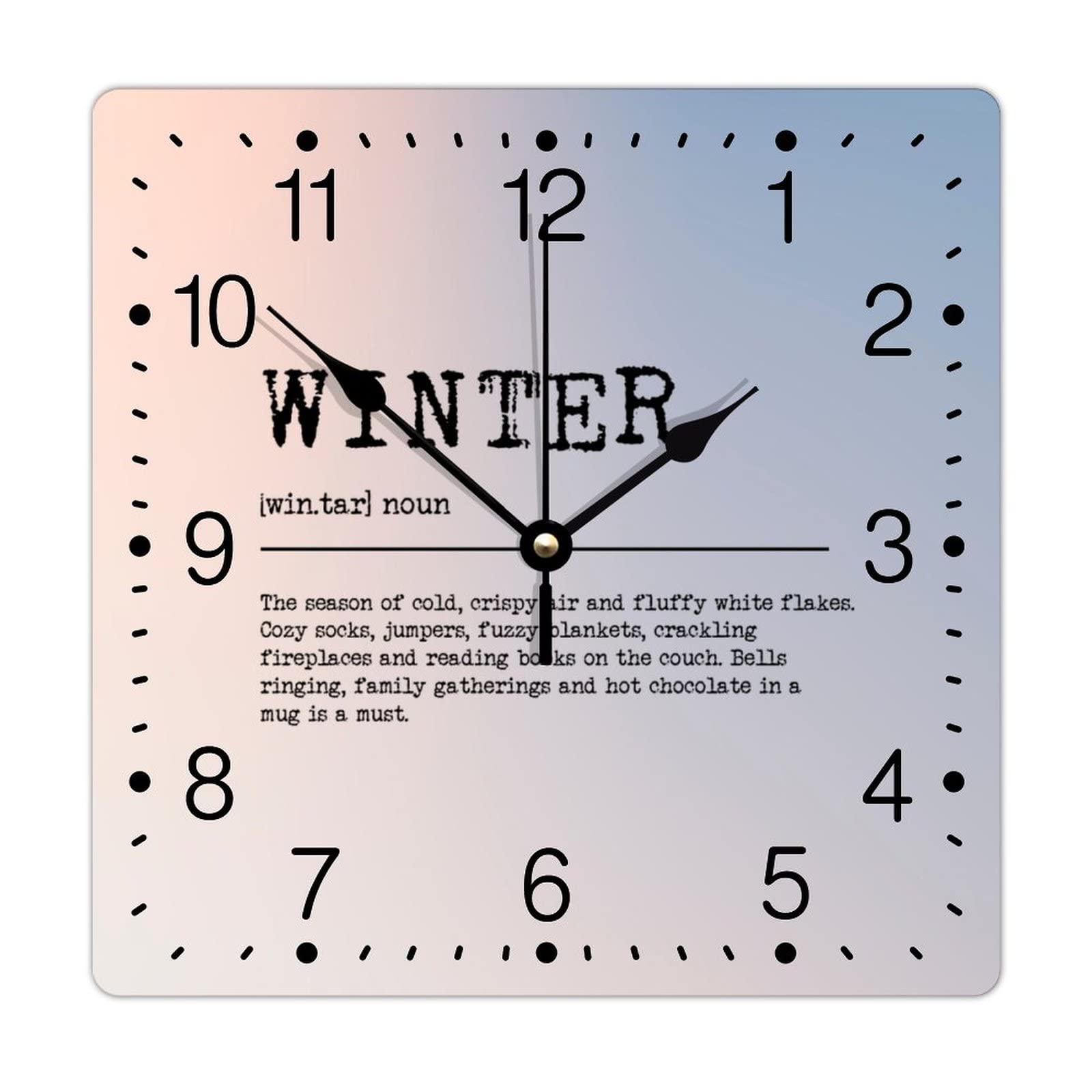 Horloge murale décorative carrée en PVC vintage pour la maison