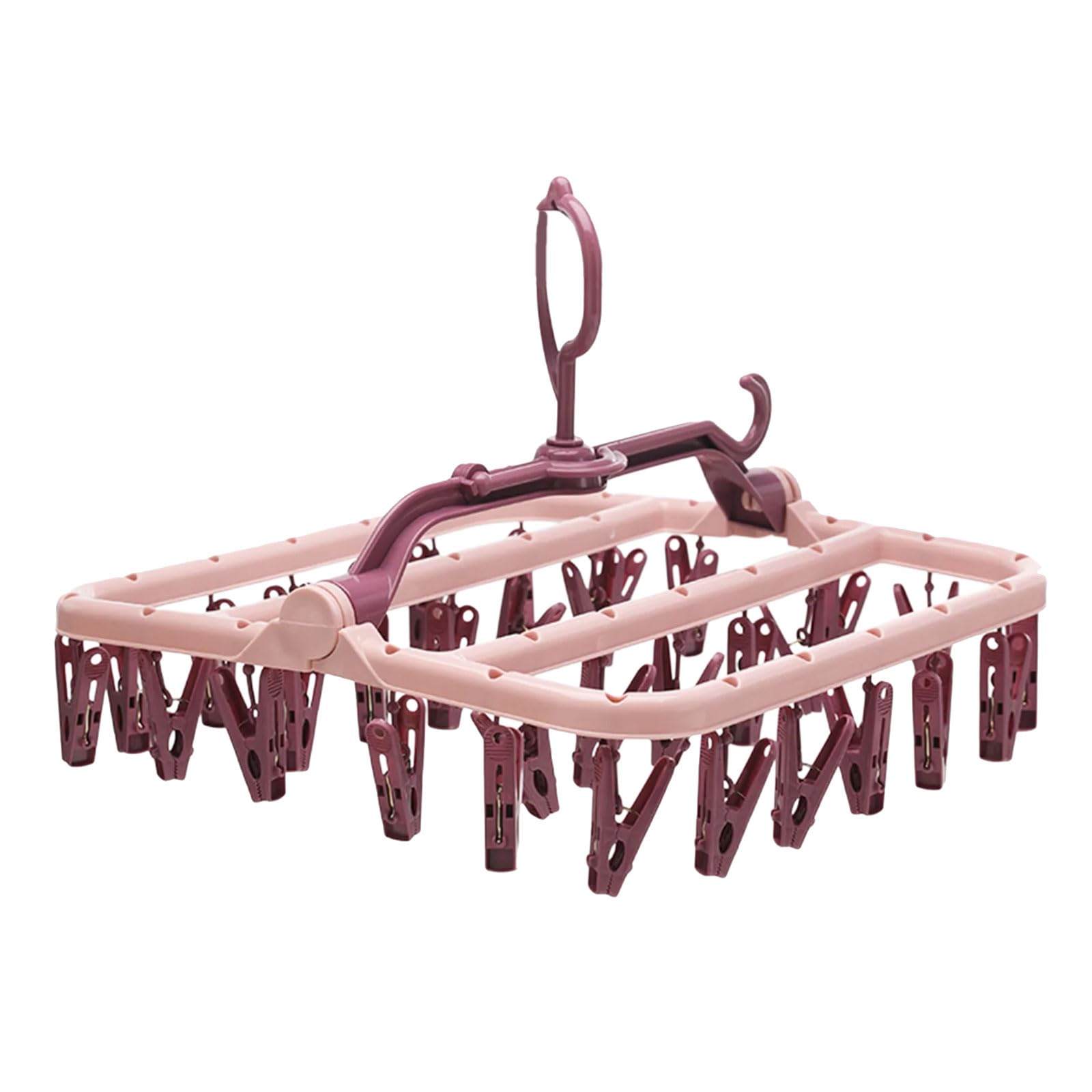Nucelit Thickened Foldable Laundry Hanger with Multiple Clip for Efficient Drying and Portable Storage Space Saving Foldable Clothes Dryer Rack