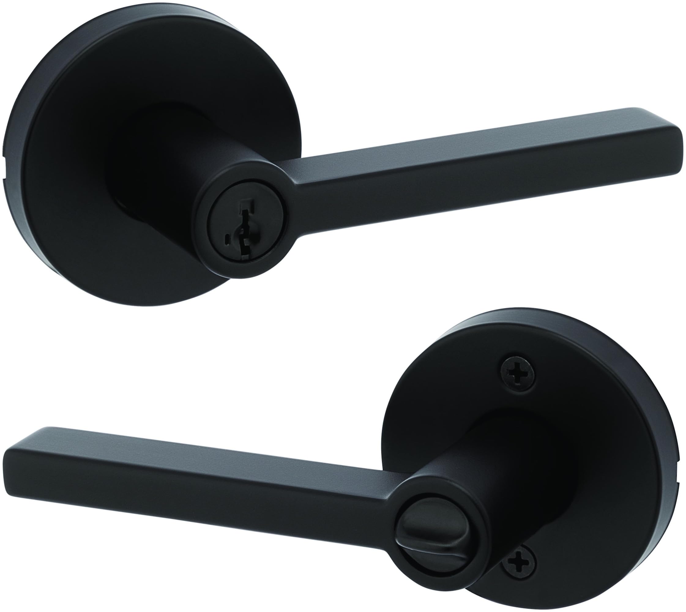 Kwikset 740HFLRDT-514S 740HFLRDT-S Halifax Single Cylinder Keyed Entry Door Lever Set with Round Rose