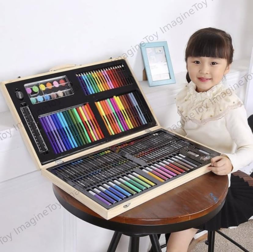 Image of Toy Imagine 180pcs Kids Painting Pen Colour Crayon Marker Pencil Drawing Art Set 180 pcs color stationery set colour pencil 180pcs kids drawing art set