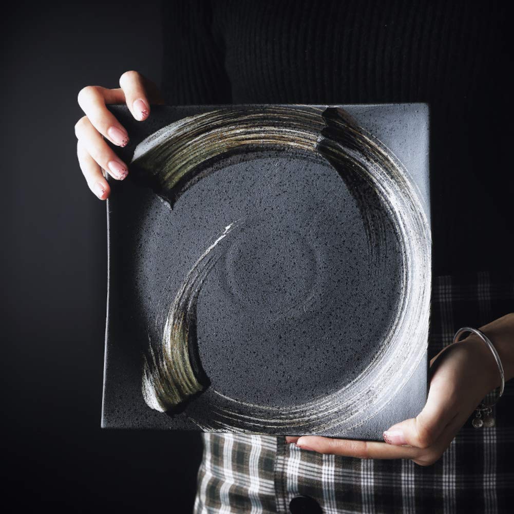Japoński styl ceramiczny duży kwadratowy talerz do serwowania, taca do serwowania sałatek, owoców, na imprezę, przekąski, płatki śniadaniowe, makaron
