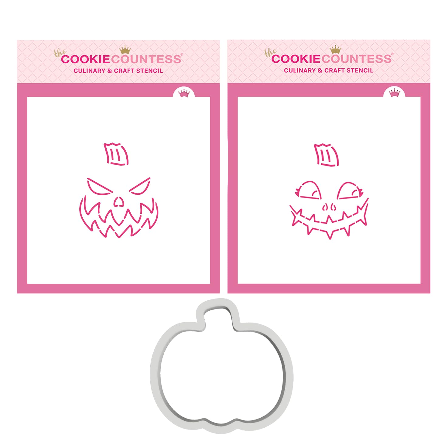 Large Pumpkin PYO Stencils, Set of 2 with 4
