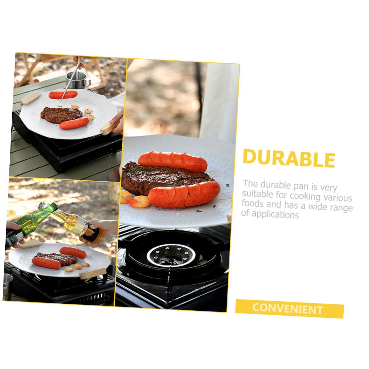 HEMOTON Piastra Da Barbecue Antiaderente Per Grigliate All Aperto Per Pesce e Verdure Design Compatto e Resistente