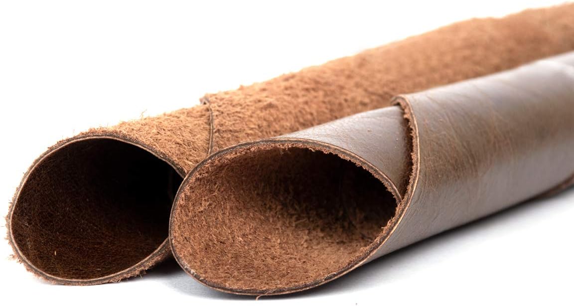 2 Pcs Multipurpose (Little Craft, Articles, Research) Pure Leather Small Sheet of Dark Brown Color, Size : 6x6 (LXB) in Inches ,Wall Mount