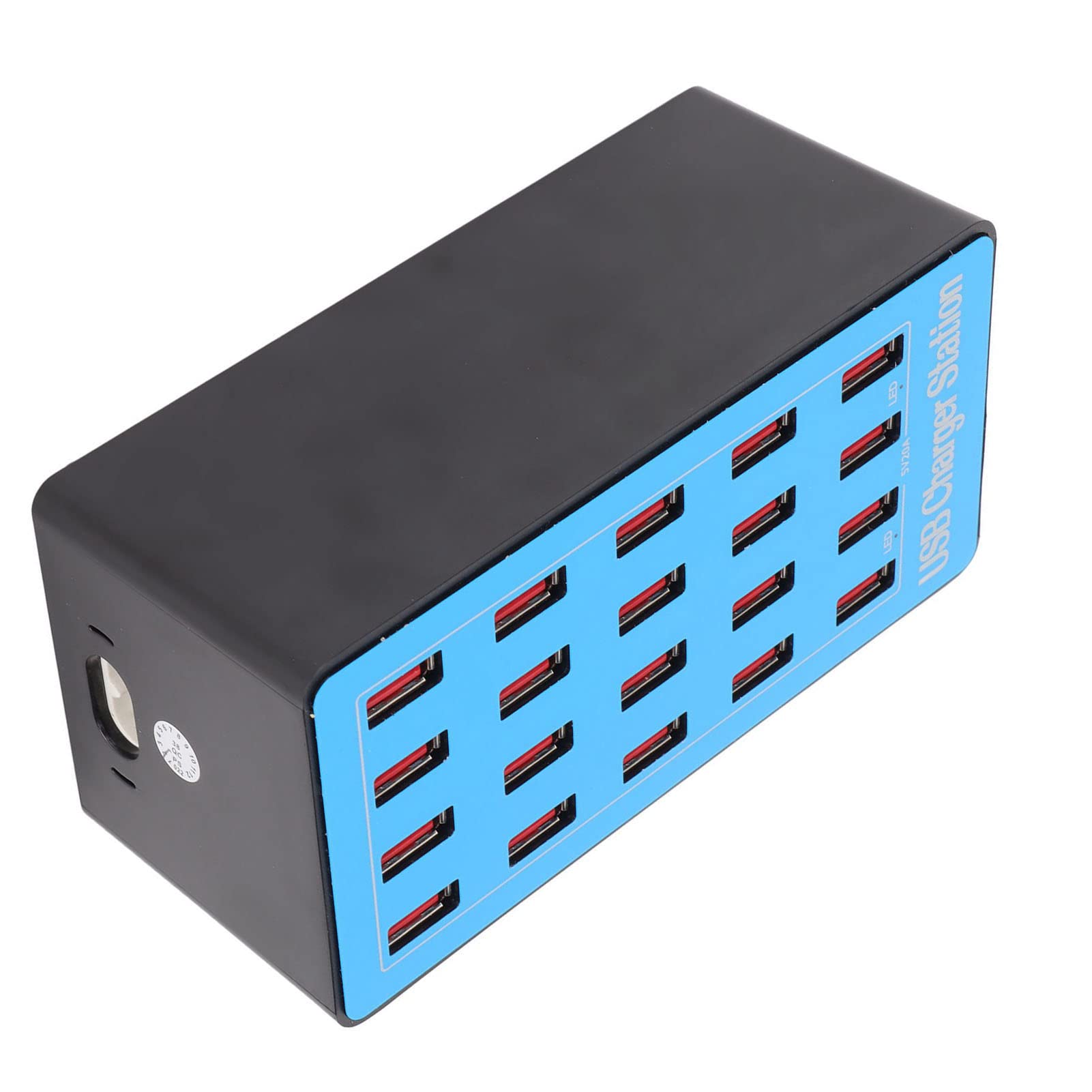 Caricatore USB, 5V 20A 100W 20 Porte Stazione di Ricarica Hub USB Caricatore Rapido USB con Ventola di Raffreddamento a 50 Gradi per Tablet Telefono