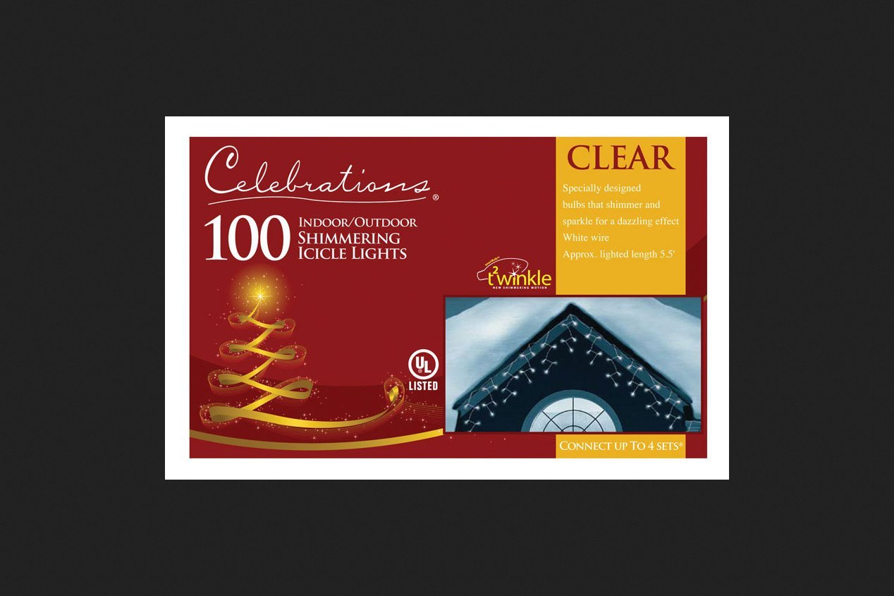 Celebrations Lighting V84B4112 Shimmering Icicle Light 100