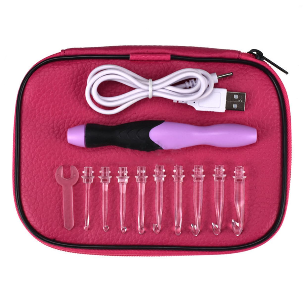 STOBOK 38pezzi Uncinetti Led Con Aghi Per Lavorare Maglia Strumenti Di Cucito e Accessori Per Lavori Manuali Include Scissors e Contatore Di Righe