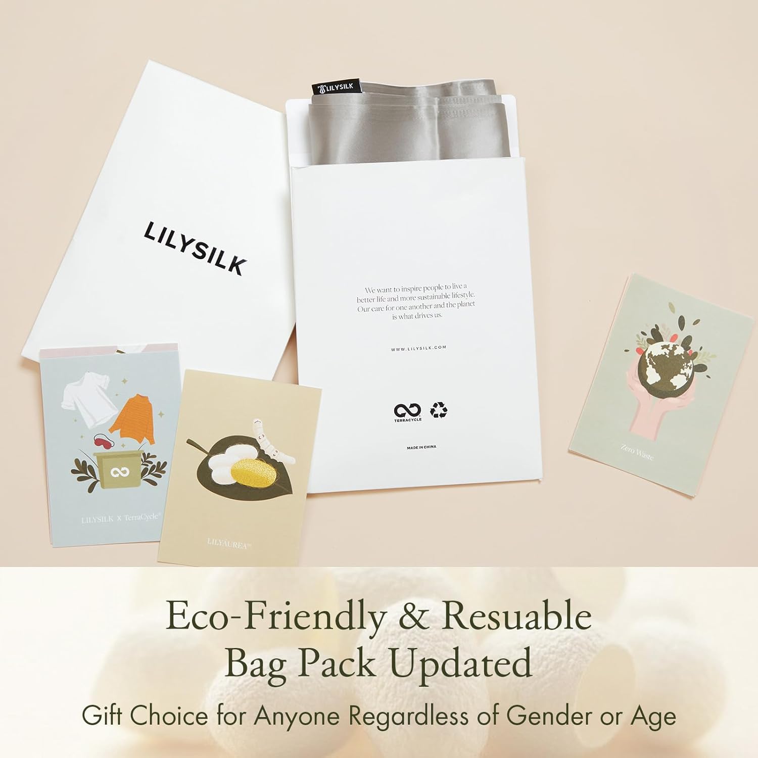 LILYSILK 100% Silk Pillowcase 1PC 25MM Pure Bed Pillowcase for Hair & Skin Terse Envelope Double-Sides Charmeuse Silk, Silvergray Standard 20x26 inches