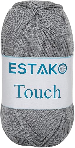 Estako Touch%100 Premium Micro Hilo Acrílico 3.53 oz 246 yardas (2110 - Blanco)