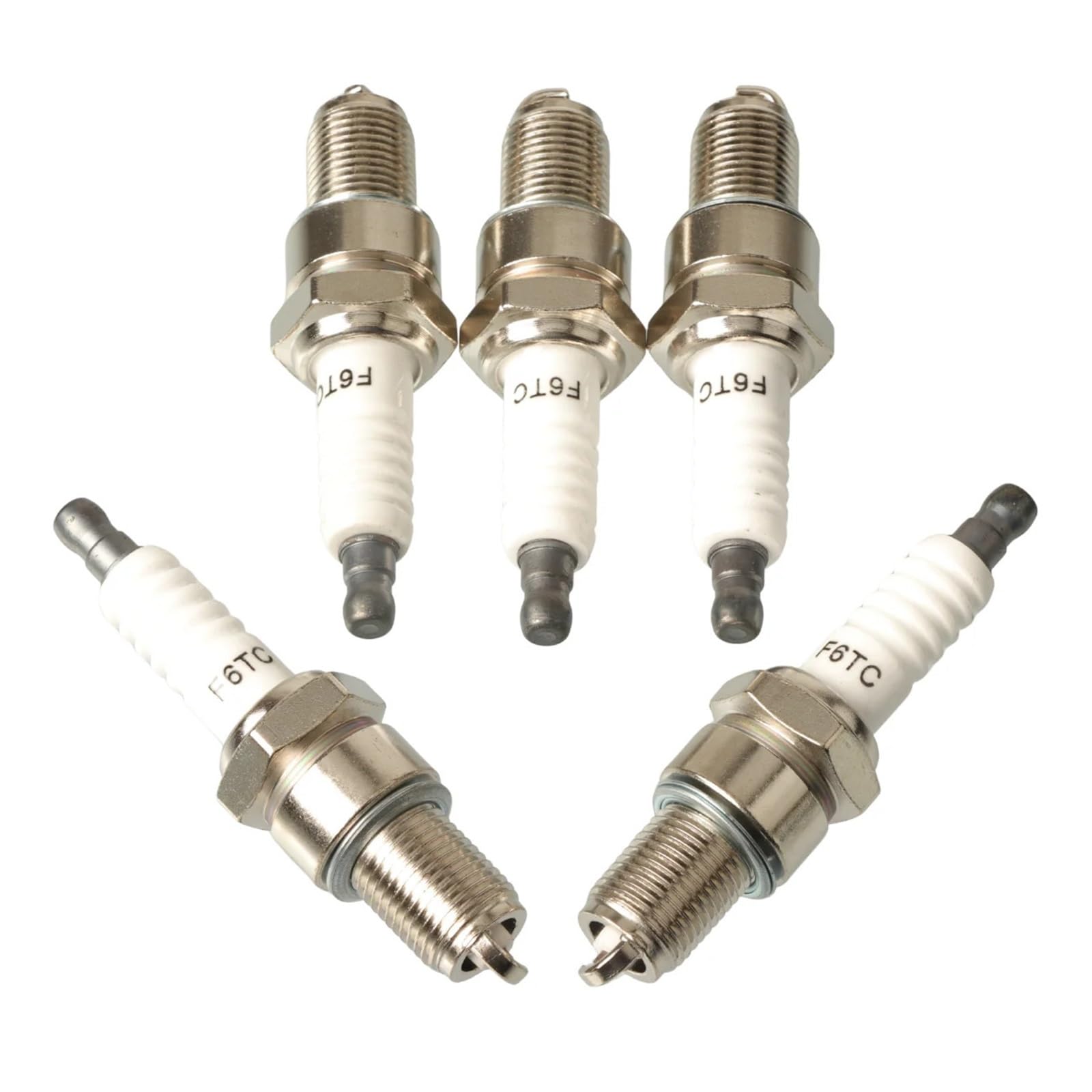 Bujía F6TC 1-5 Piezas | Compatible con varios repuestos for generador de motor de motosierra, cortacésped, cortacésped(4 pcs)