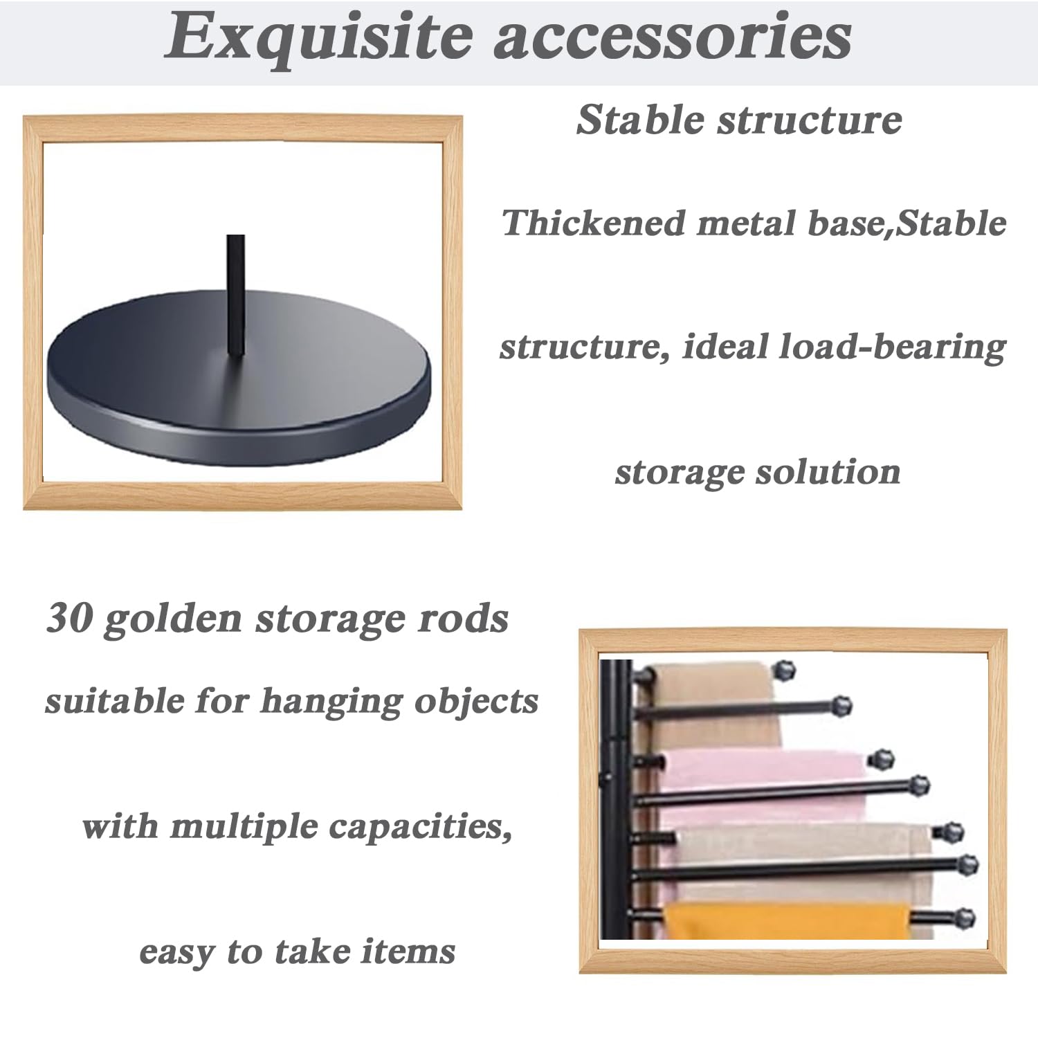 Soporte para pañuelos, Soporte para pañuelos en Espiral de 30 Varillas, Estante para pañuelos Dorado para Tienda de Ropa, Estante Organizador Comercial para hij,
