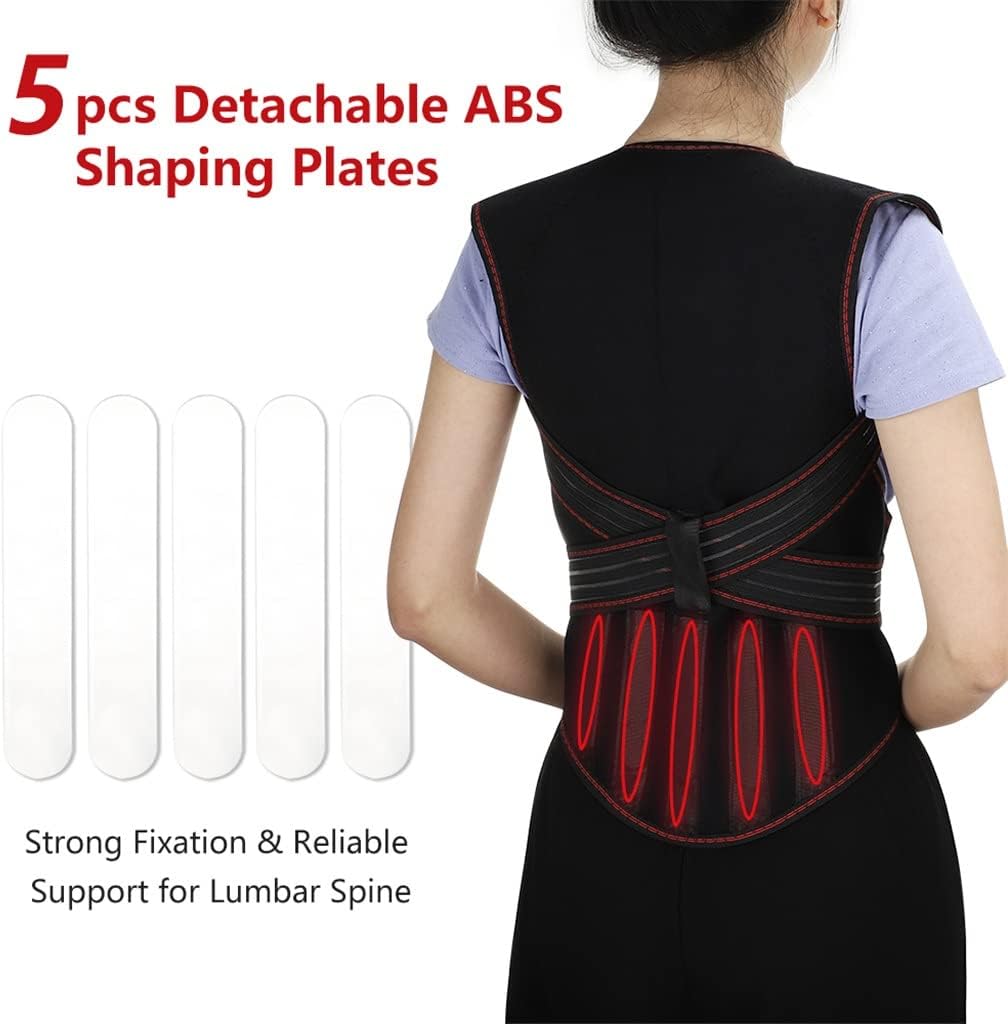 Self Heating Back Support Waist Brace Magnetic Correction Belt Posture Spine Lumbar(M)