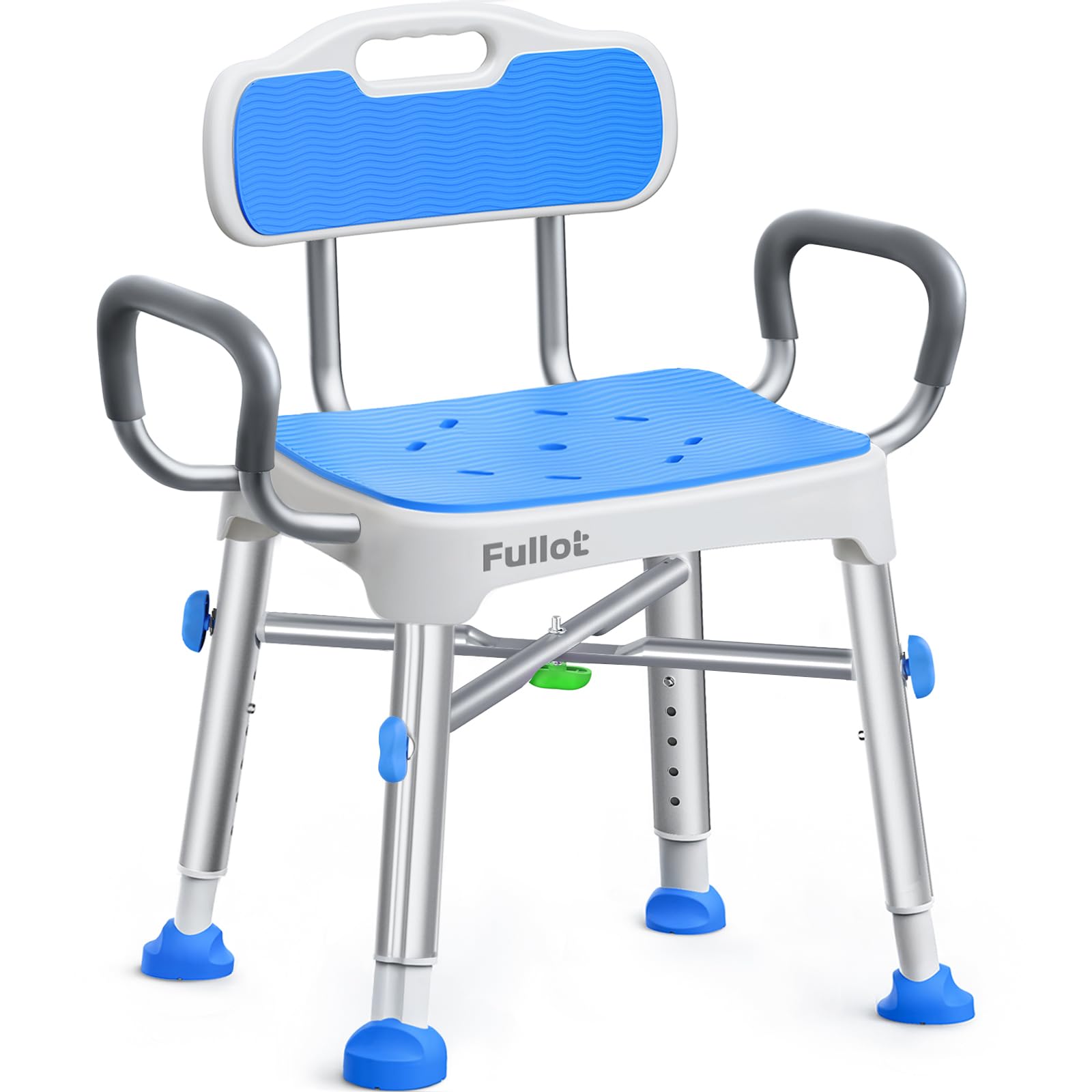 FULLOT Reinforced Shower Chair for Inside Shower with Back &amp; Arms, 500 lbs