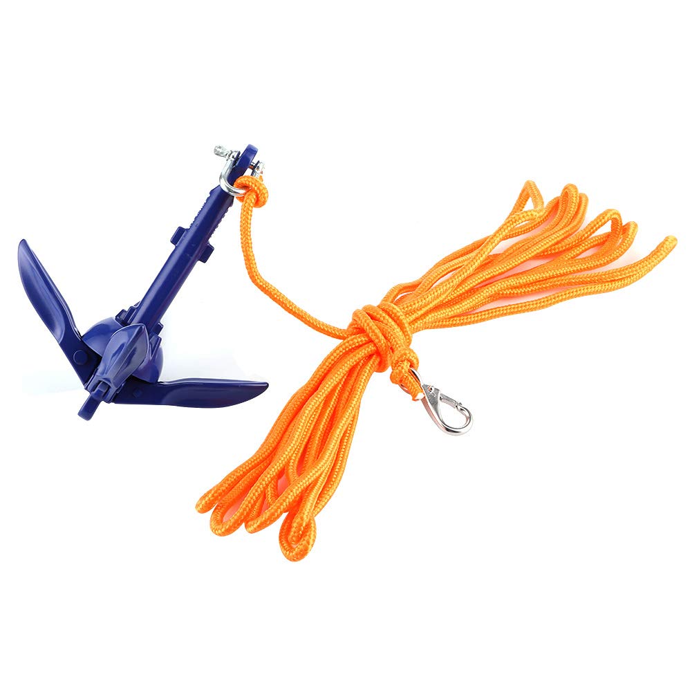VOBOR Marine Kit di Ancoraggio Pieghevole - Gancio per Corda di Ancoraggio in Lega di Alluminio a 4 Denti per Moto d'Acqua per Barche a Vela, Kayak, Gommoni, Moto d'Acqua, Canoe, Barche a Remi