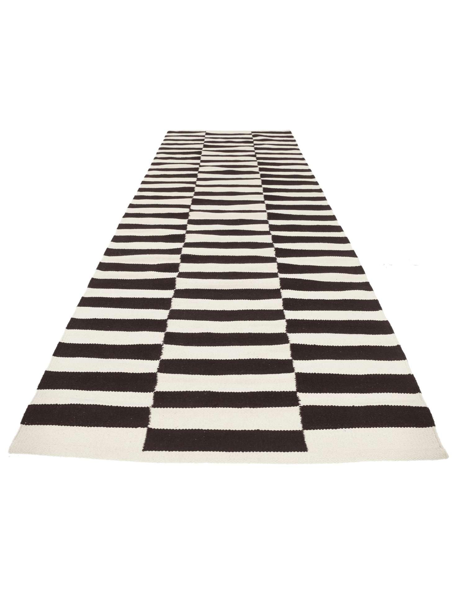 RugVista Moderno Tappeto, 80 x 250 cm, Nero/Bianco | Moderni, Rettangolare, Pelo corto, Lavabile solo a secco, Soggiorno, Camera da letto, Corridoio