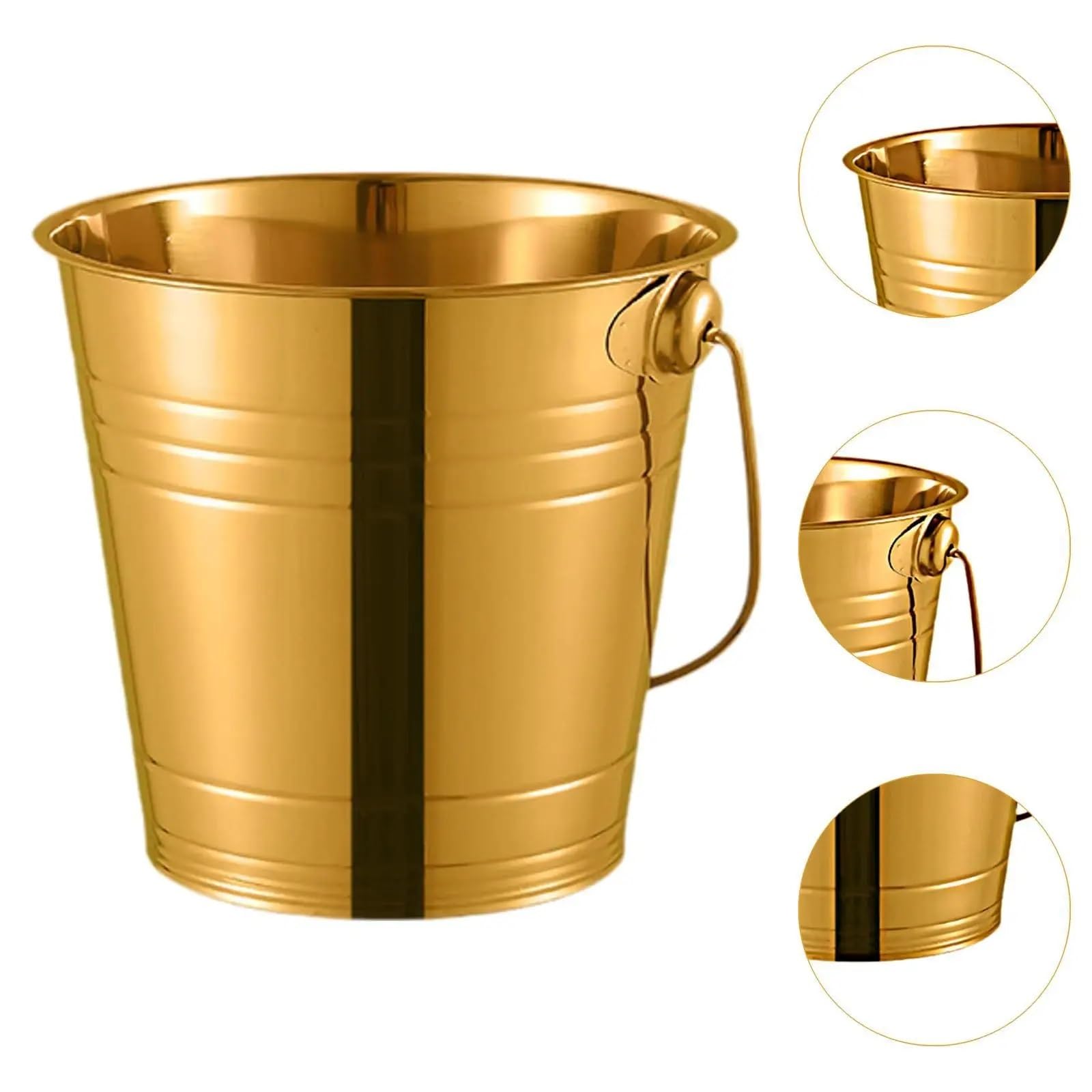 Cubo de Hielo portátil, Resistente, portátil, con asa de Metal, for refrigerios, for Bar y Fiestas. per Casa, Bar(2000ML)