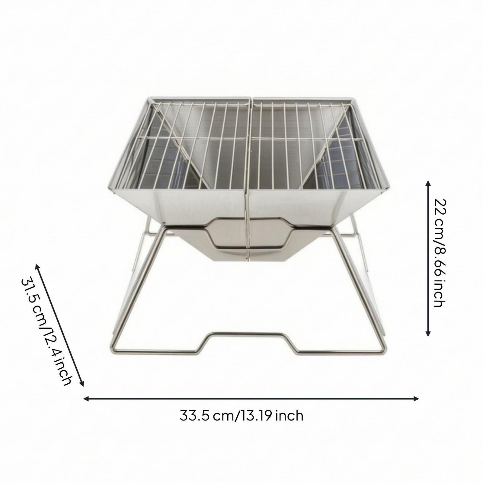 Qianly Barbecue Portatile con Borsa Compatto Griglia Pieghevole da Esterno Leggera per Campeggiatori, Giardino, Quadrato Standard