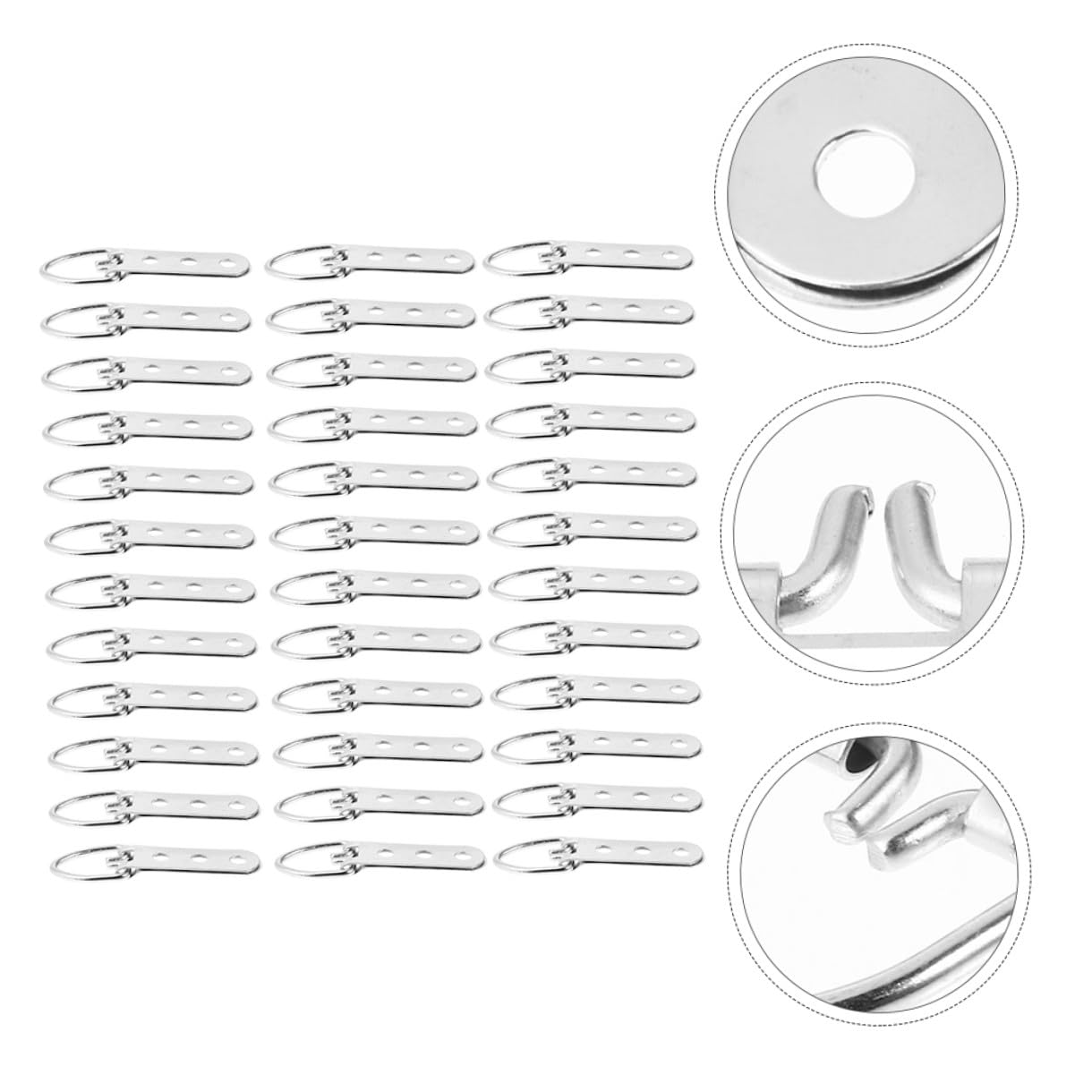 150 Piezas Ganchos Metálicos para Colgar Cuadros con Triple Orificio Soporte Extrafuerte para Marcos de Fotos Gancho Resistente para Pared de Plata