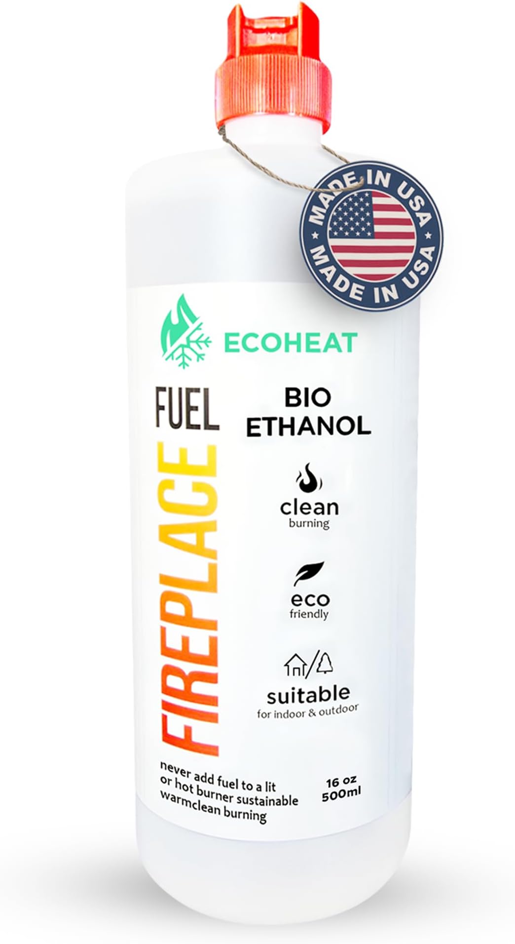 Volu Sol Fireplace Fuel, Ventless, Bio-Ethanol, Clean Burning/Eco-Friendly (500 mL/ 16oz.) - (Each)