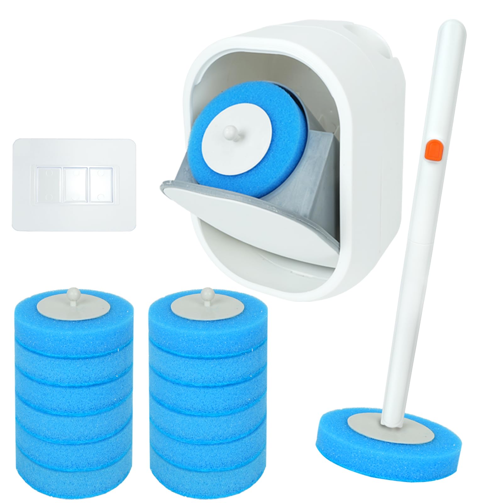 Disposable Toilet Brush with 12 Refills Toilet Cleaner Brush Wall Mounted