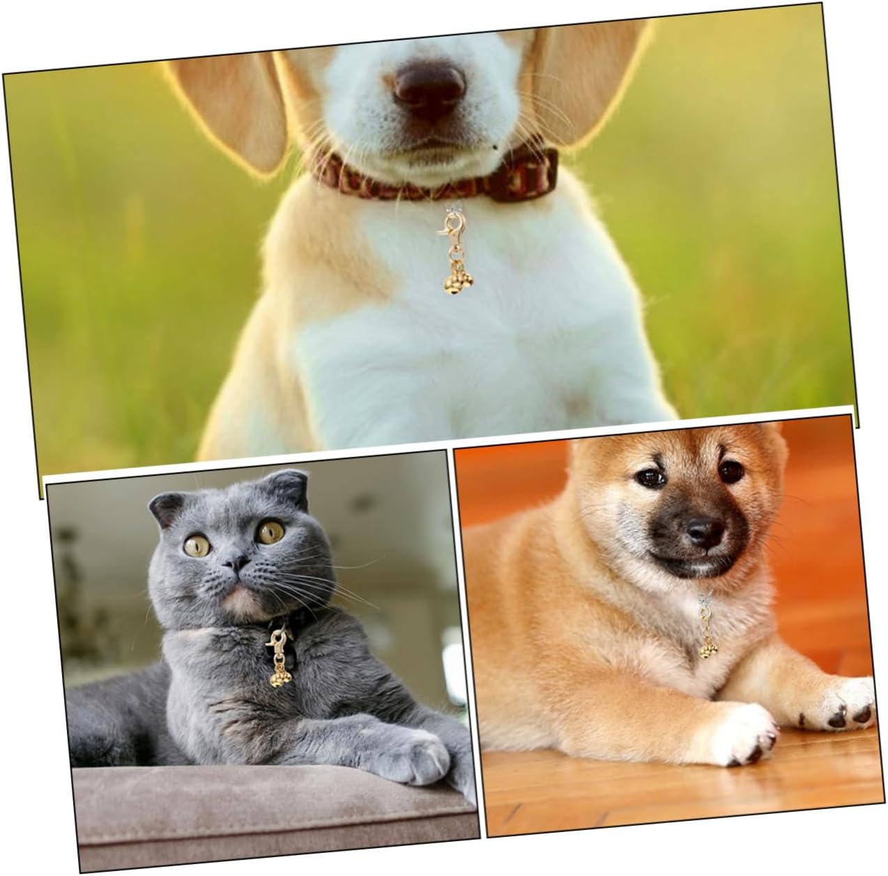 SUPVOX 2Pcs Copper Cat Bell for Dog Collar Small Metal Training Bell Charms PET Pendant Accessories for Dogs and Cats