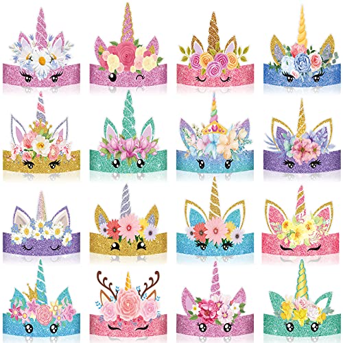 Chapeaux de fête licorne et couronnes de princesse pour décoration anniversaire enfant