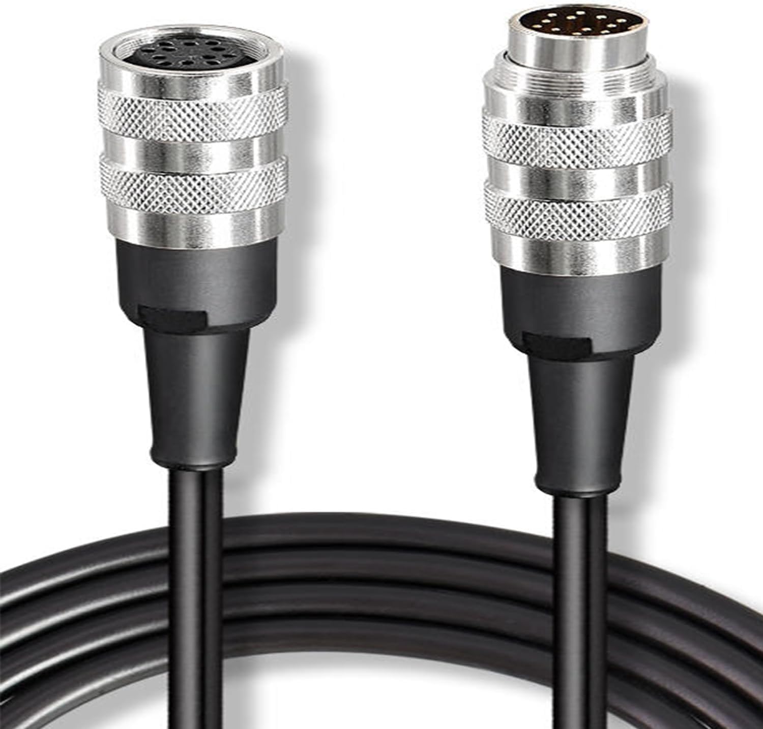 J09 Series Aviation Connector Plug, M16 2/3/4/5/6/7/8/12/14 Pin, with 2M Cable, IP67 Waterproof (12 Pin Male to Female)
