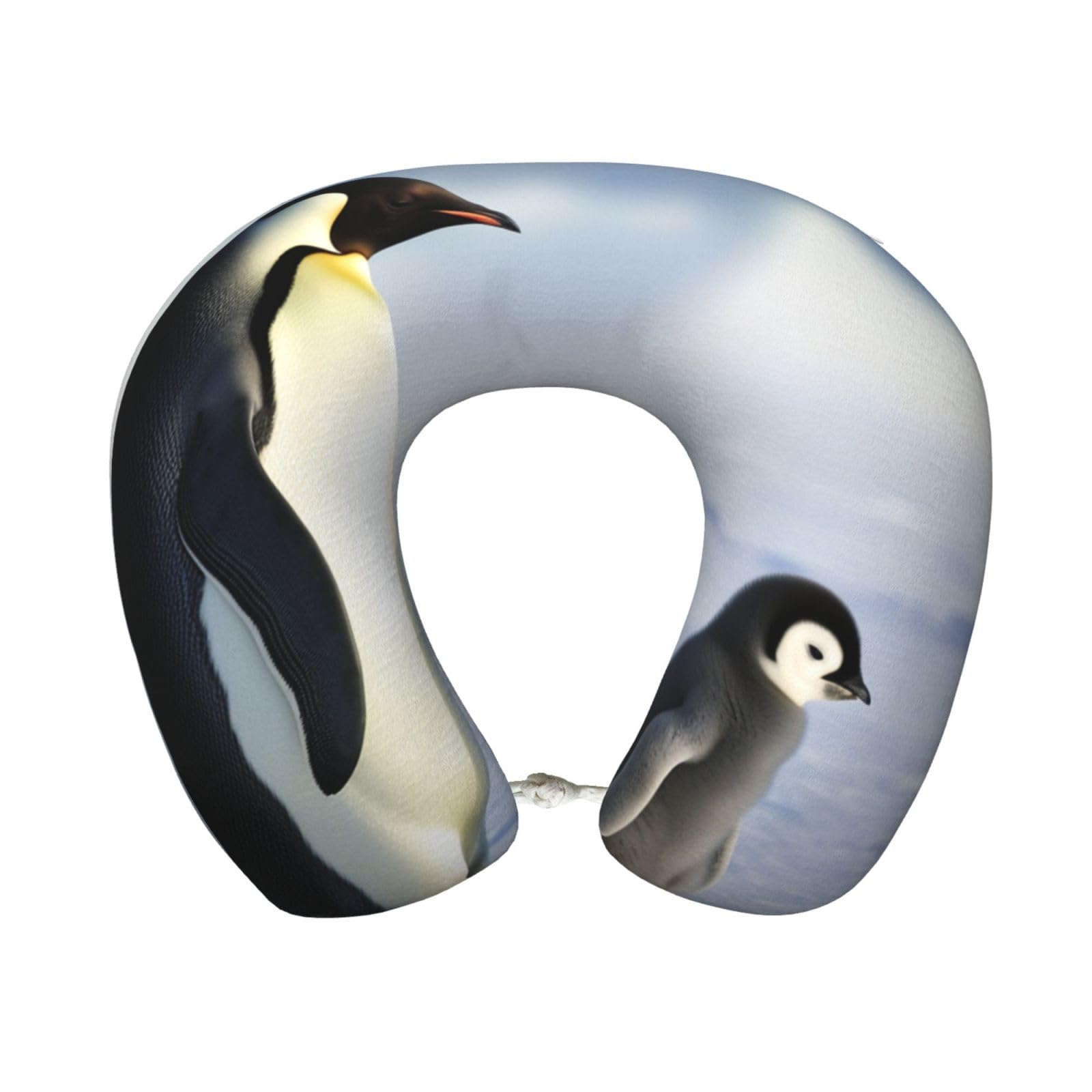 FekiLoot Travel Pillow for Sleeping, Penguin Family Travel Neck Pillow Comfortable U Shape Memory Foam Neck Rest Support Portable Travel Accessories Suitable for Airplane Car Office
