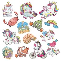 12 Sheet Glitter Tattoos for Kids, 100+ Styles Temporary Tattoos for Girls & Boys, Party Bag Fillers for Kids Birthday Gifts, Unicorn & Sea Animal Fake Tattoo Stickers, Festival & Easter Supplies