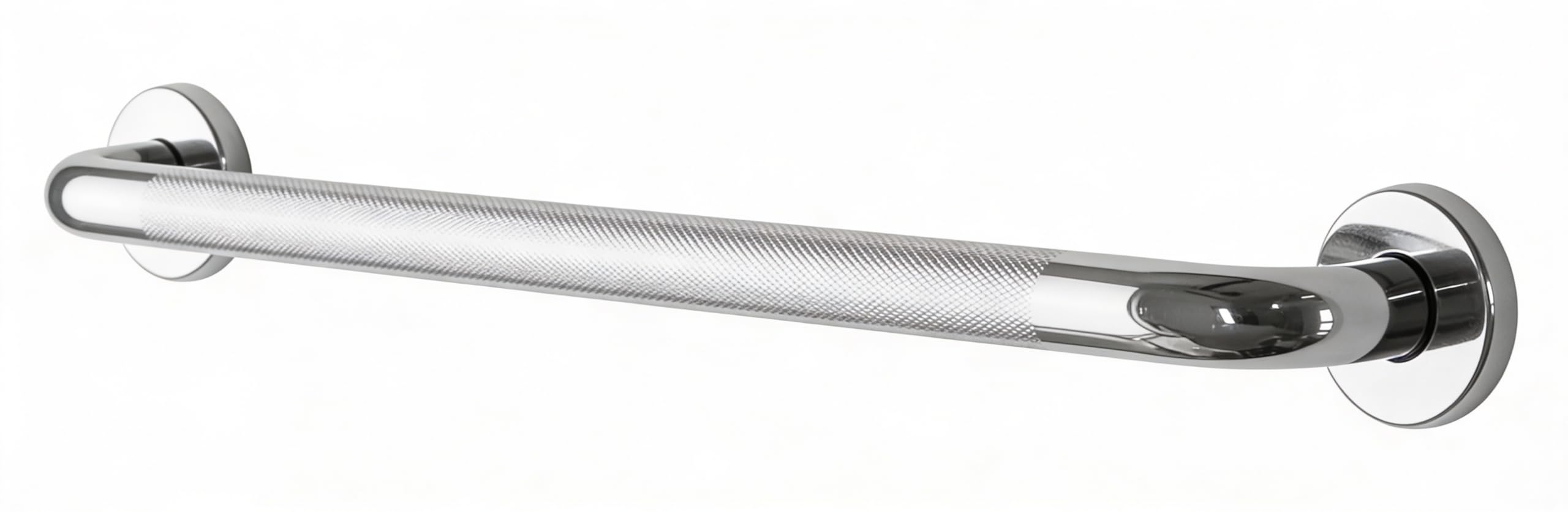 Barra de Apoyo de Acero Inoxidable 68 cm con Superficie Antideslizante | Asidero de Seguridad para Ducha y Bañera | Agarradera Ideal para Personas Mayores y Baño Accesible