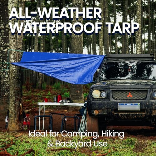 Hanjet Waterproof Tarps 15 x 20 5-mil Thick Rain Covers Drop Cloths Camping Tarp Blue… by Hanjet - Used condition - Image 6